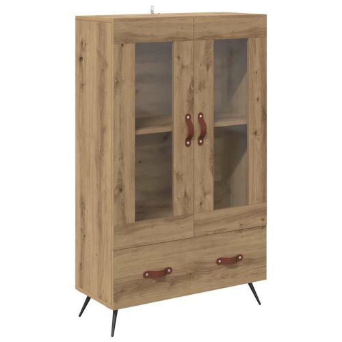 Висок шкаф Дъб 69,5 x 31 x 115 см Инженерна дървесина и стъкло