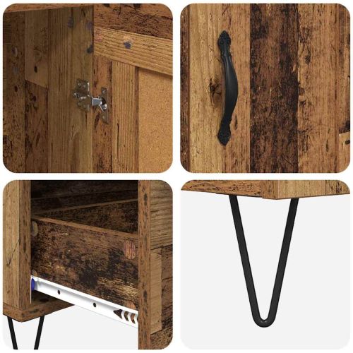 Висок шкаф Старо дърво 69,5 x 31 x 115 см Инженерно дърво