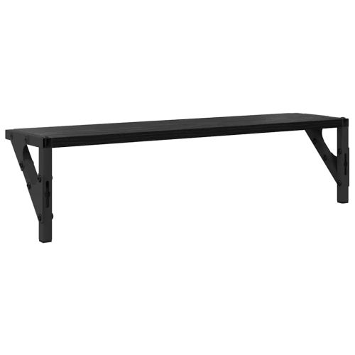 Стени за рафтове с рафт 2 pcs Черния дъб 60 x 15 x 15,5 cm