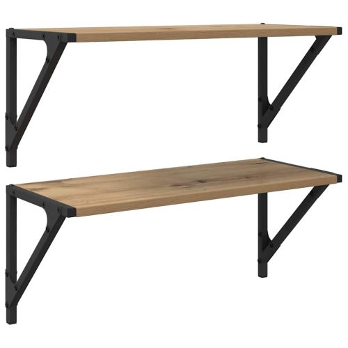 Стени за рафтове 2 pcs Дъб 60 x 25 x 25,5 cm Инженерно дърво
