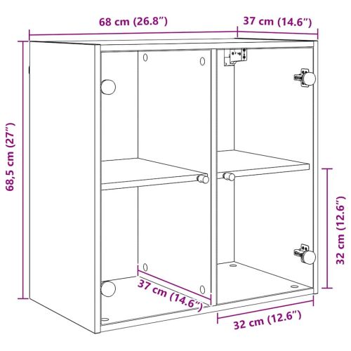 Стенен шкаф Черния дъб 68 x 37 x 68,5 см Инженерно дърво