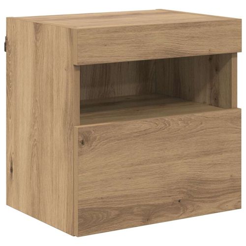 TV стенен шкаф с LED Дъб 40 x 30 x 40 см Инженерно дърво