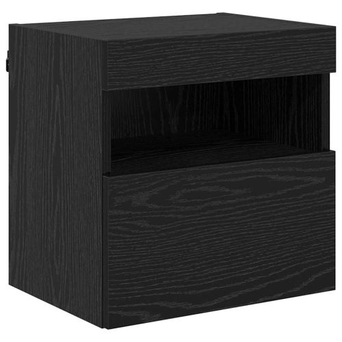 TV стенен шкаф с LED Черния дъб 40 x 30 x 40 см Инженерно дърво