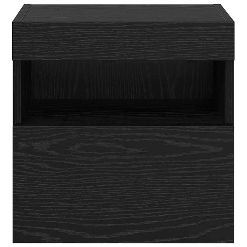TV стенен шкаф с LED Черния дъб 40 x 30 x 40 см Инженерно дърво