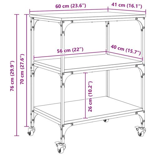 Кухненска количка Дъб 60 x 41 x 76 см Инженерно дърво