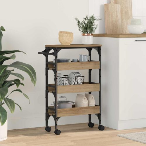 Кухненска количка Дъб 53 x 20 x 76 см Инженерно дърво