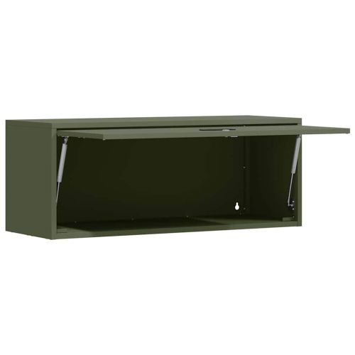 Стенен шкаф за гараж Маслиненозелен 90 x 33 x 35 см
