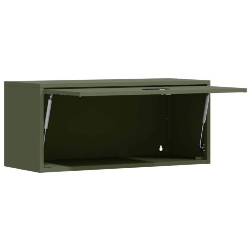 Стенен шкаф за гараж Маслиненозелен 80 x 33 x 35 см