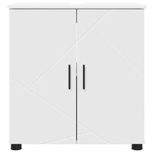 Шкаф за баня Бяло 61 x 35 x 64 см Инженерно дърво & Метал