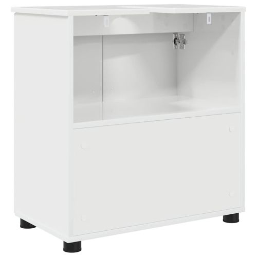 Шкаф за баня със съхранение Лъскаво бяло 61 x 35 x 64 см