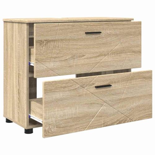 Шкаф за баня с чекмедже с врата Сонома дъб 76,5 x 35 x 64 см