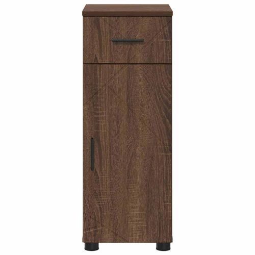 Шкаф за баня Кафяв дъб 30 x 35 x 80 см Инженерно дърво & Метал