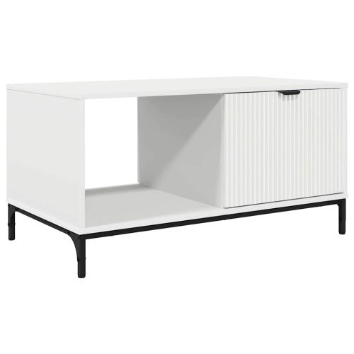 Масичка за кафе с чекмедже Бяло 90 x 49 x 46 см Инженерно дърво