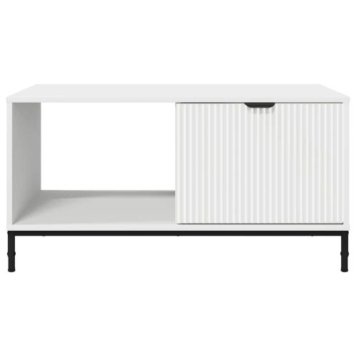 Масичка за кафе с чекмедже Бяло 90 x 49 x 46 см Инженерно дърво