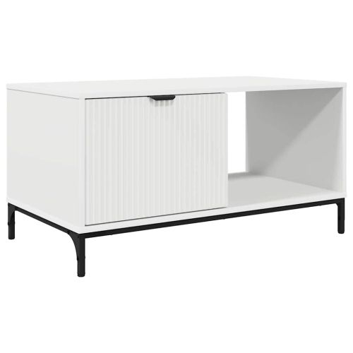 Масичка за кафе с чекмедже Бяло 90 x 49 x 46 см Инженерно дърво