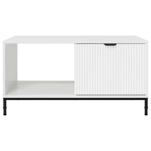 Масичка за кафе Лъскаво бяло 90 x 49 x 46 см Инженерно дърво