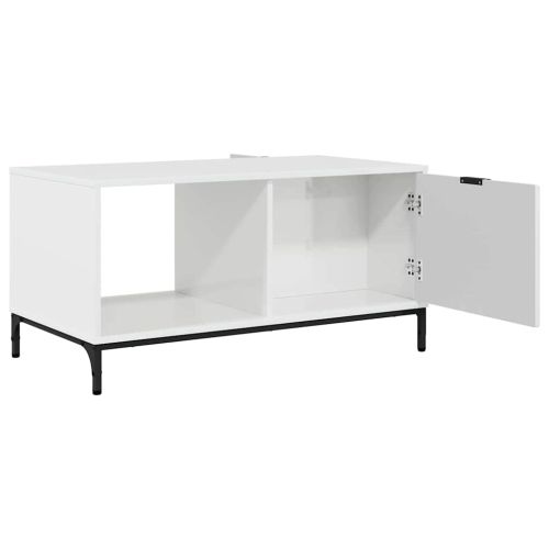 Масичка за кафе Лъскаво бяло 90 x 49 x 46 см Инженерно дърво