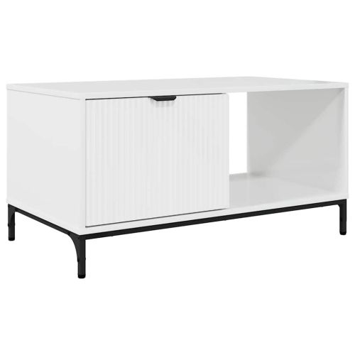 Масичка за кафе Лъскаво бяло 90 x 49 x 46 см Инженерно дърво