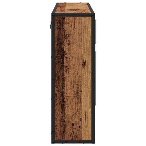 Стенен рафт с рафт със съхранение Старо дърво 65 x 20 x 60 см