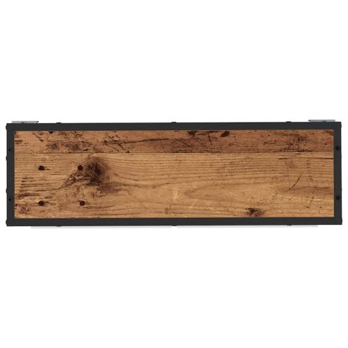 Стенен рафт с рафт със съхранение Старо дърво 65 x 20 x 60 см