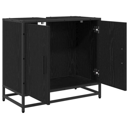 Шкаф за мивка в баня Черния дъб 65 x 33 x 60 см Инженерно дърво
