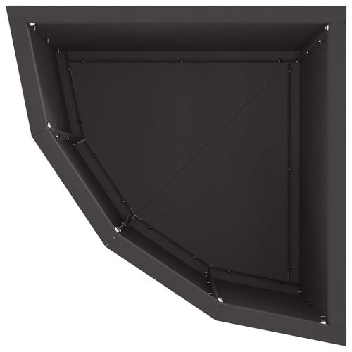 Ъглов сандък за цветя Черно 30 x 30 x 35 см Стомана