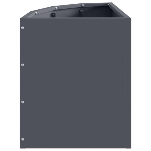 Ъглов сандък за цветя Антрацит 30 x 30 x 35 см Стомана