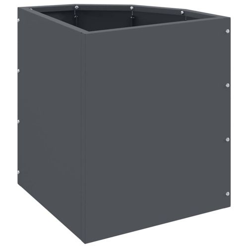 Ъглов сандък за цветя Антрацит 30 x 30 x 35 см Стомана