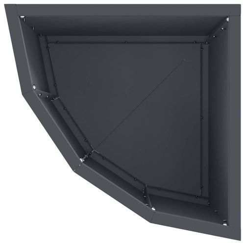 Ъглов сандък за цветя Антрацит 30 x 30 x 35 см Стомана