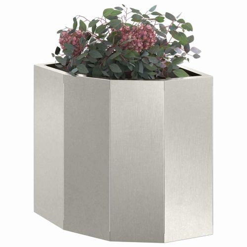 Ъглов сандък за цветя Сребрист 30 x 30 x 35 см