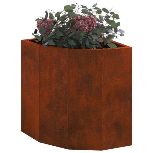 Ъглов сандък за цветя Ръждясало 30 x 30 x 35 см