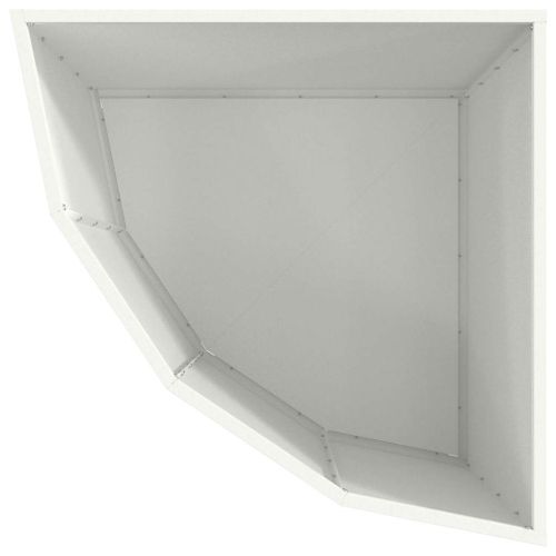 Ъглов сандък за цветя Бяло 60 x 60 x 50 см Стомана