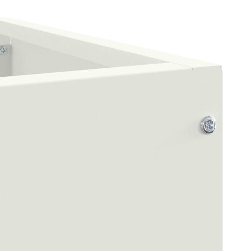 Ъглов сандък за цветя Бяло 60 x 60 x 50 см Стомана