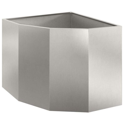 Ъглов сандък за цветя Сребрист 60 x 60 x 50 см