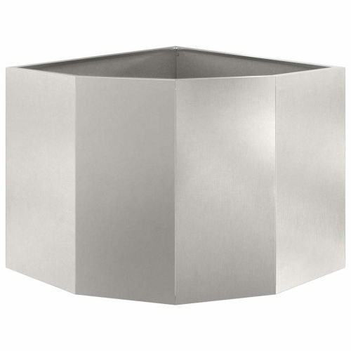 Ъглов сандък за цветя Сребрист 60 x 60 x 50 см