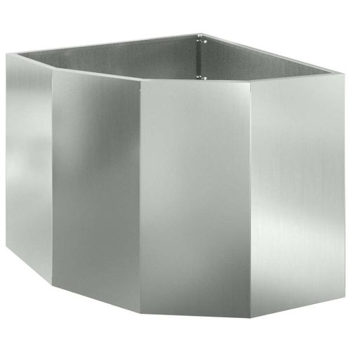 Ъглов сандък за цветя Сребрист 60 x 60 x 50 см