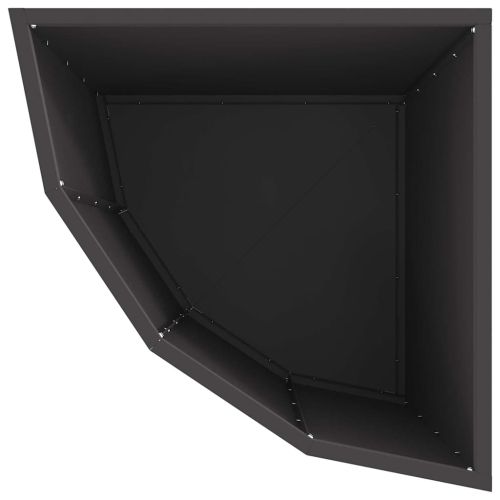 Ъглов сандък за цветя Черно 45 x 45 x 50 см Стомана
