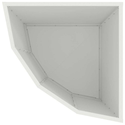 Ъглов сандък за цветя Бяло 45 x 45 x 50 см Стомана