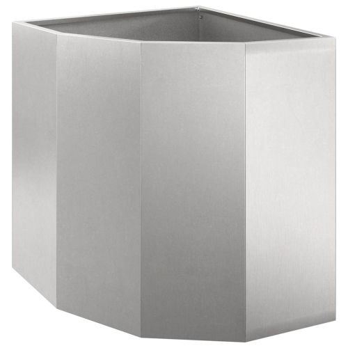 Ъглов сандък за цветя Сребрист 45 x 45 x 50 см
