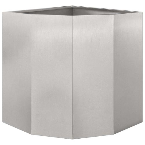 Ъглов сандък за цветя Сребрист 45 x 45 x 50 см