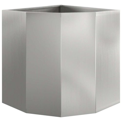 Ъглов сандък за цветя Сребрист 45 x 45 x 50 см