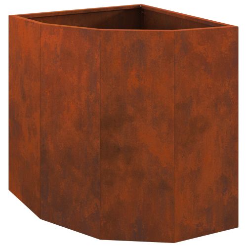 Ъглов сандък за цветя Ръждясало 45 x 45 x 50 см