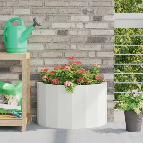 Кашпа Бяло 60 x 30 x 35 см Стомана