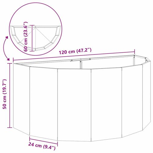 Кашпа Антрацит 120 x 60 x 50 см Стомана