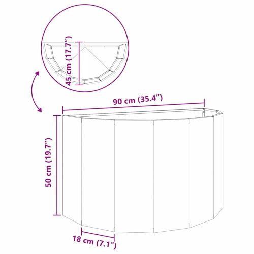Кашпа Маслинено зелено 90 x 45 x 50 см Стомана