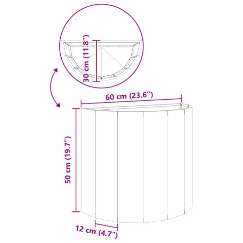 Кашпа Маслинено зелено 60 x 30 x 50 см Стомана