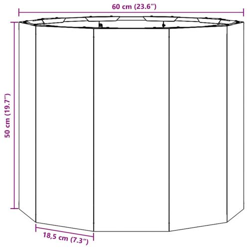 Кашпа Черно 60 x 60 x 50 см Стомана