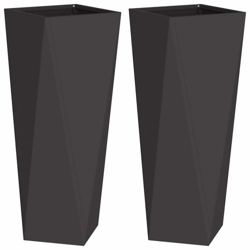 Кашпа 2 pcs Черно 30 x 30 x 75 см Стомана