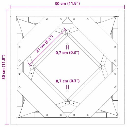 Кашпа Бяло 30 x 30 x 75 см Стомана