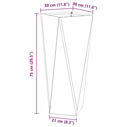 Кашпа 2 pcs Бяло 30 x 30 x 75 см Стомана